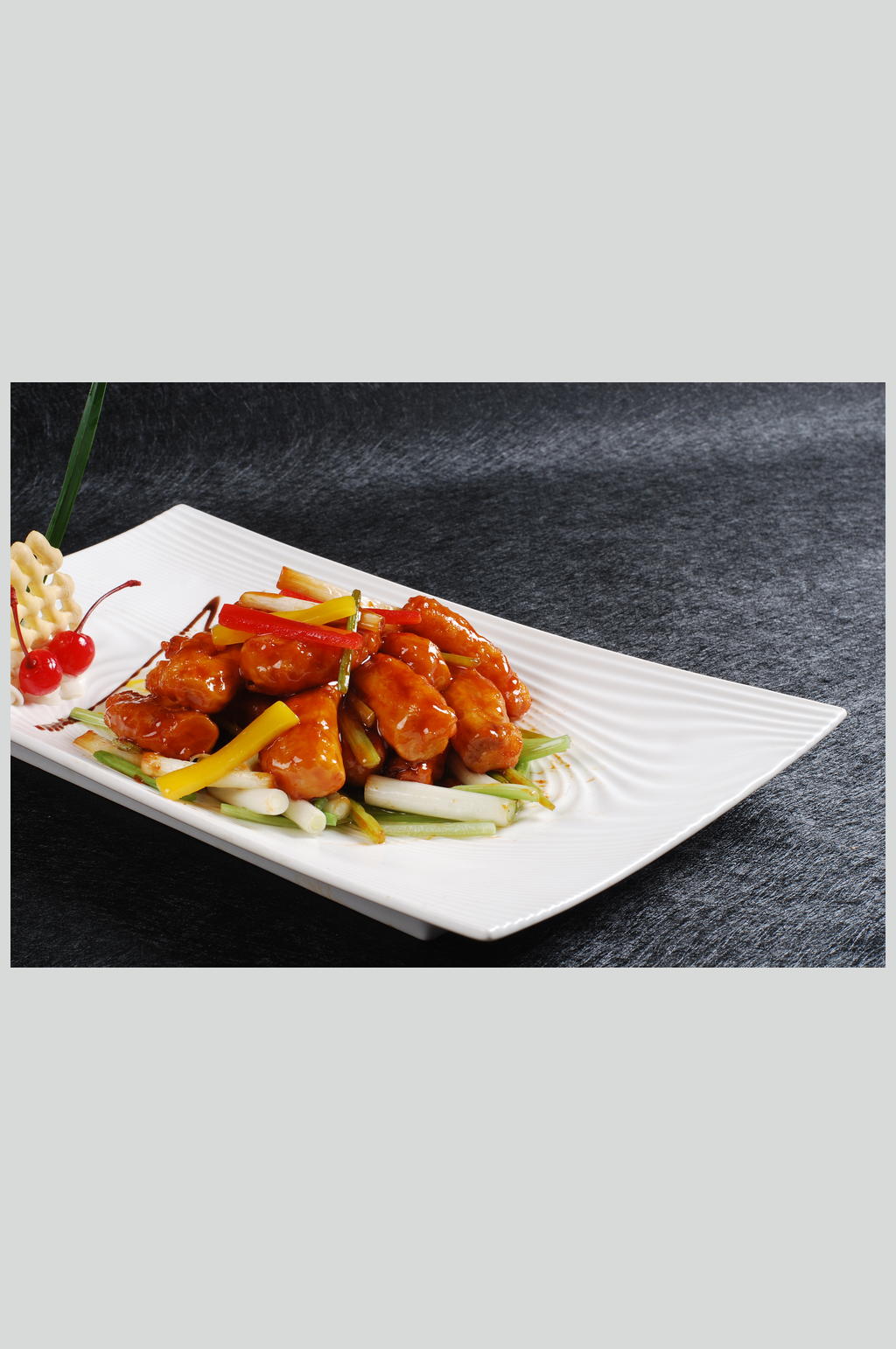 煎让鸡腿菇美食高清图片素材