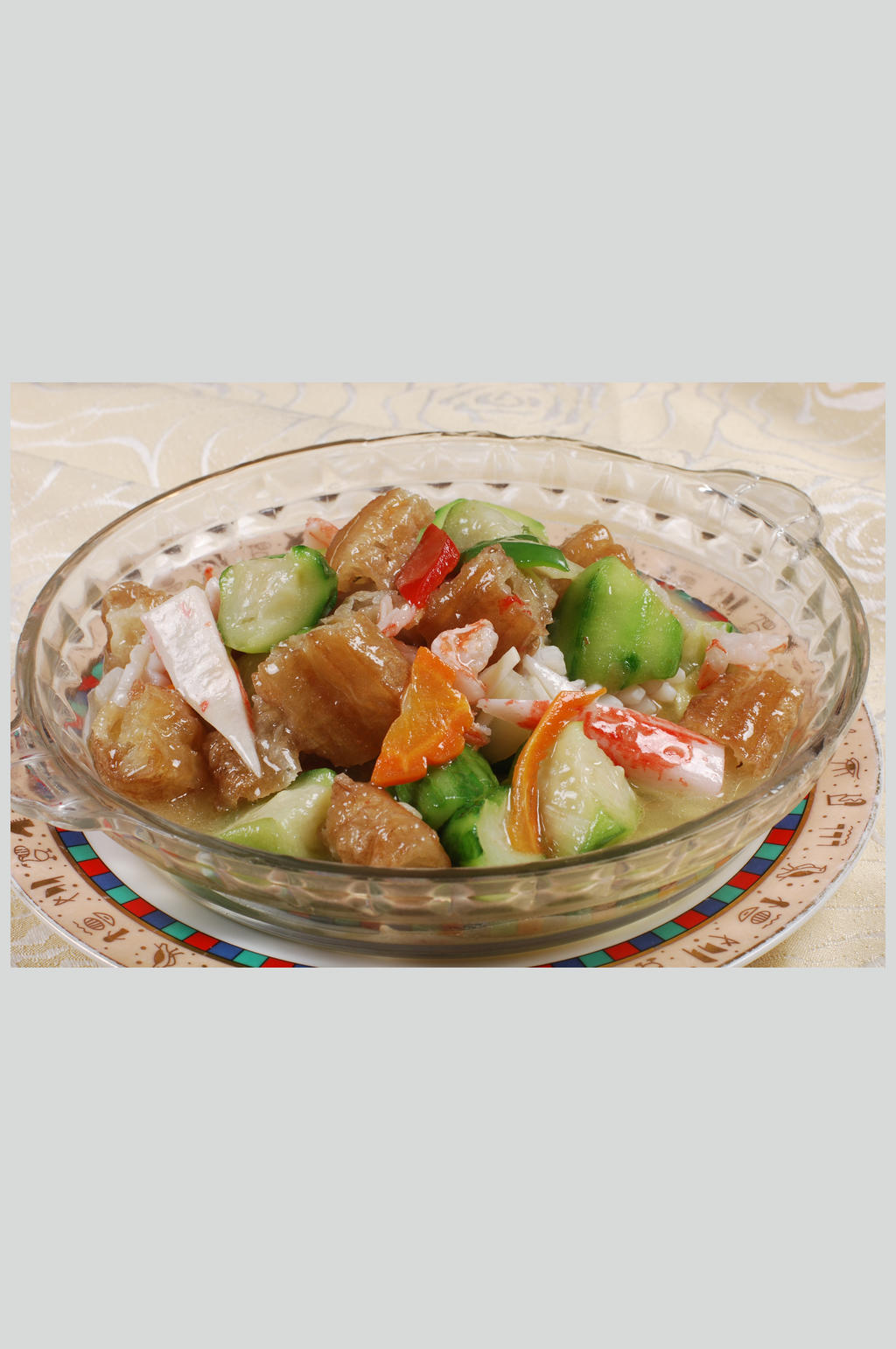 海味丝瓜烧油条素材