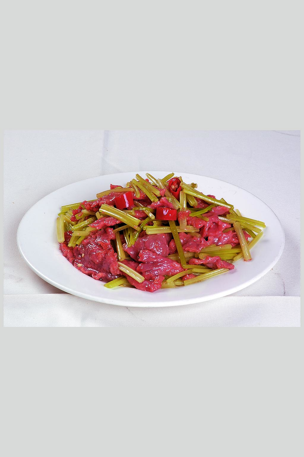 香芹炒牛肉素材