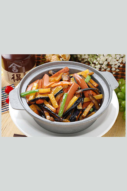 三鲜煲 素三鲜高清美食图片