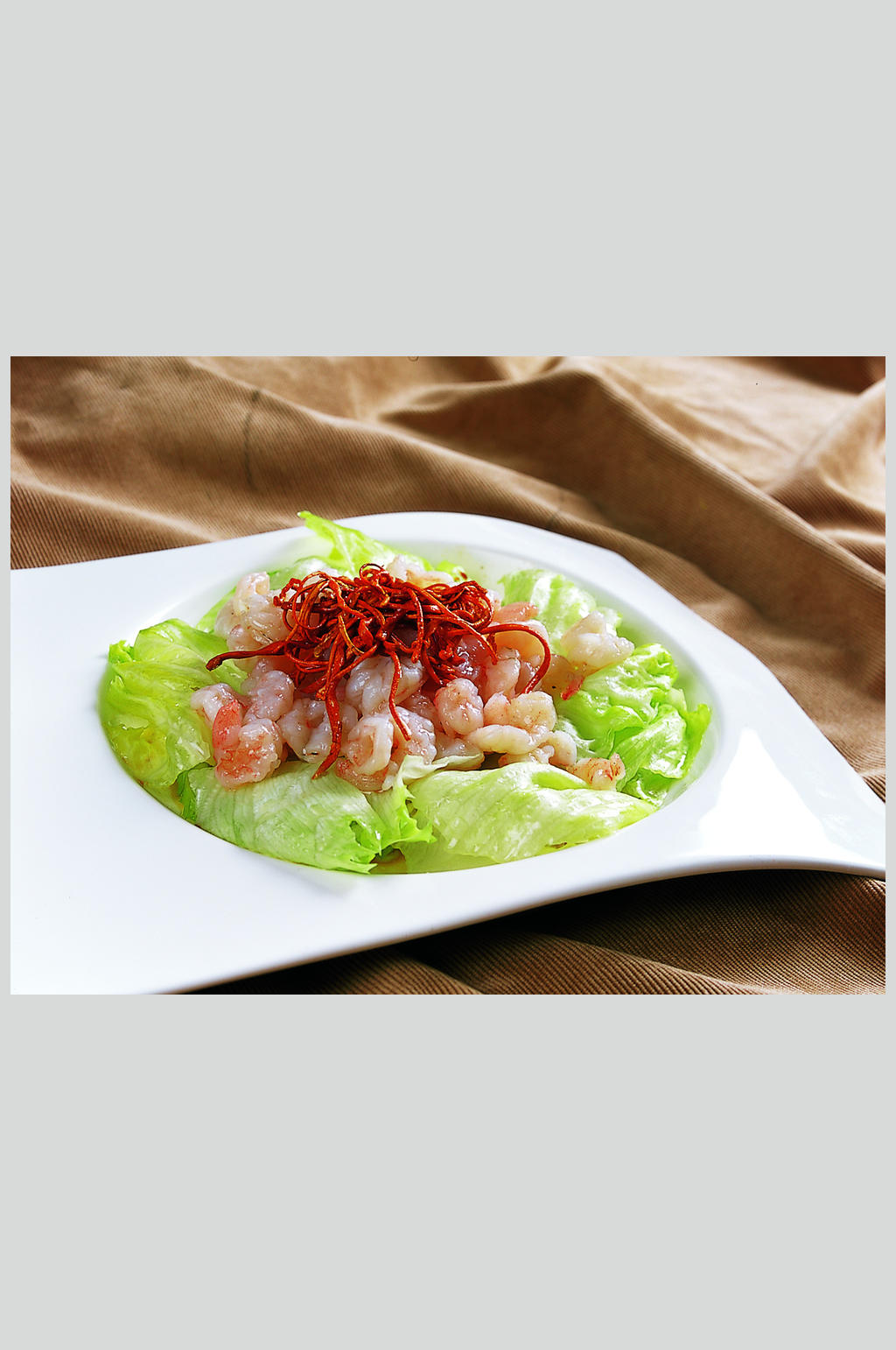 生菜干捞虾仁素材