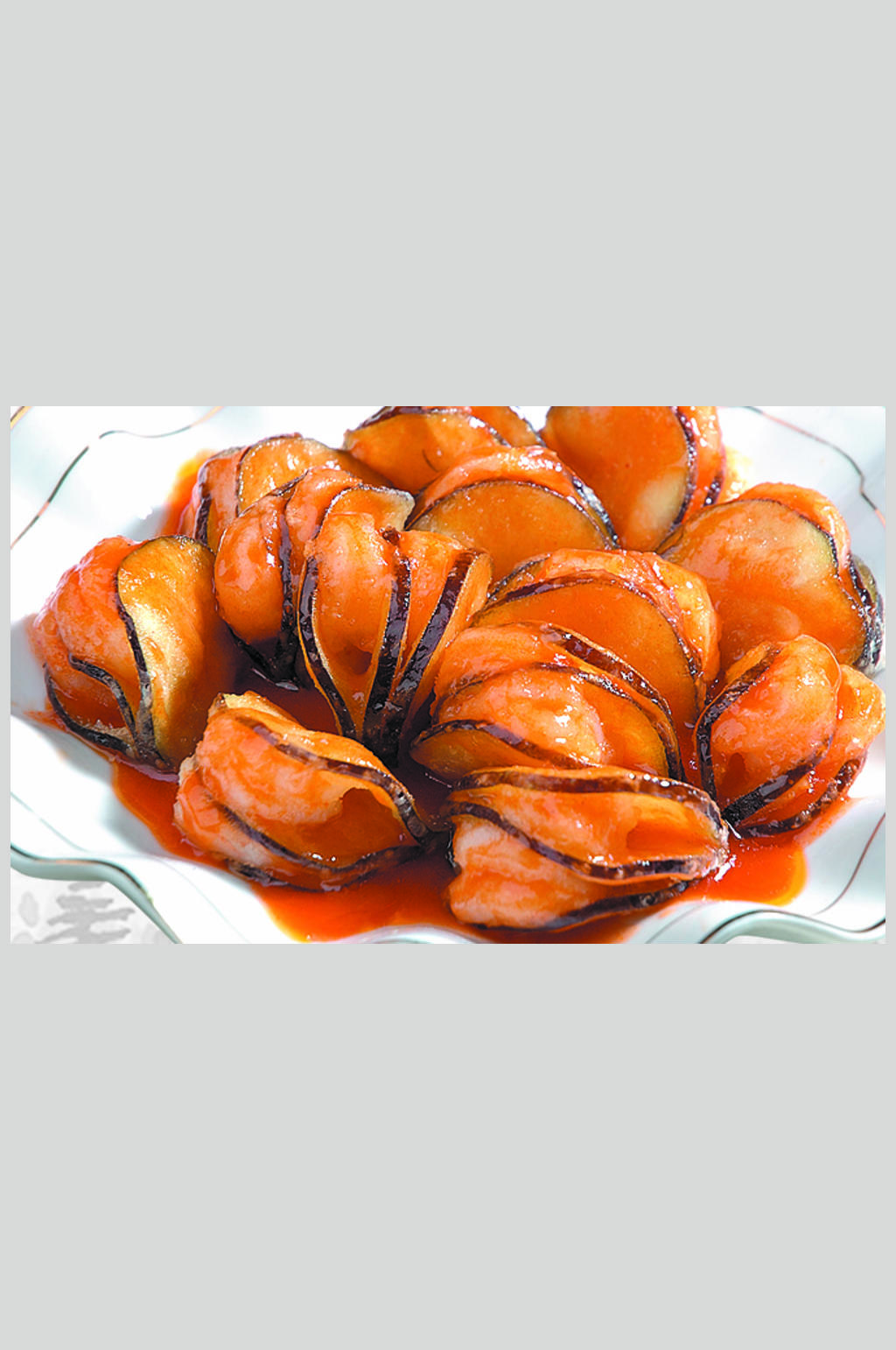 虾仁茄子夹素材