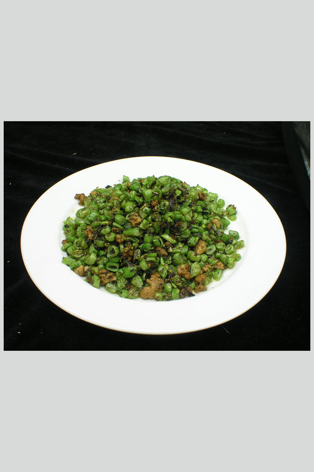 榄菜肉沫四季豆素材