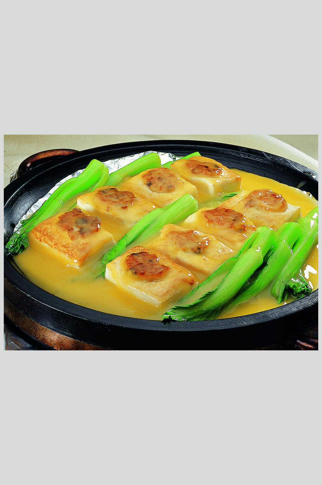 石烹金汤豆腐素材