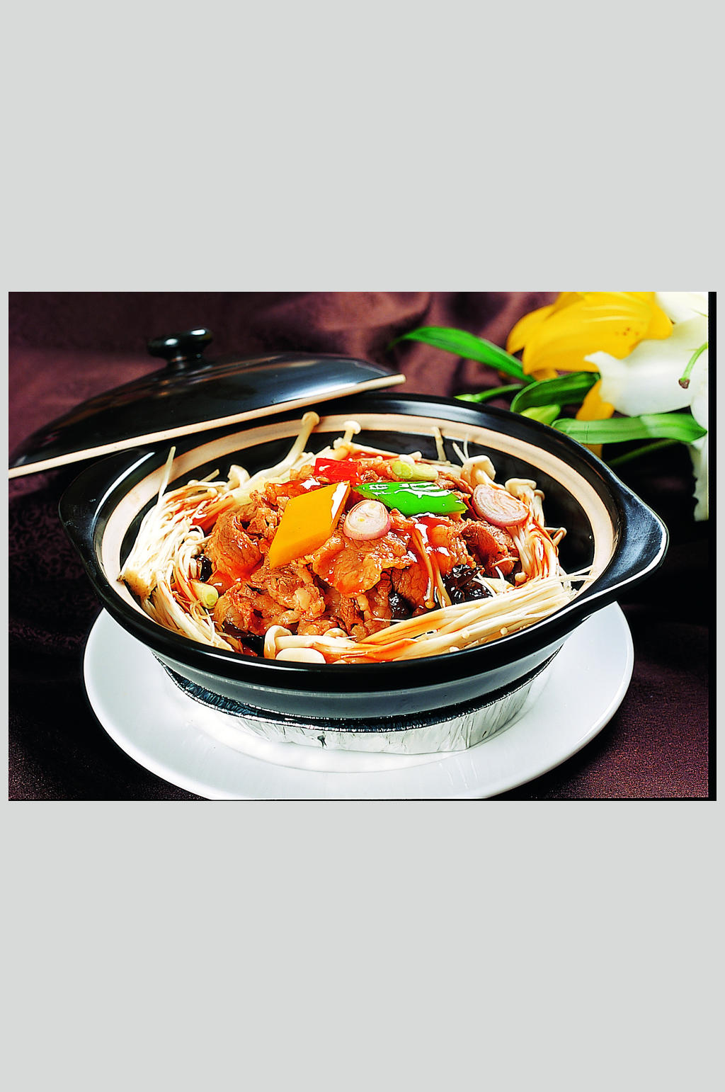 金菇肥牛煲美食图片素材