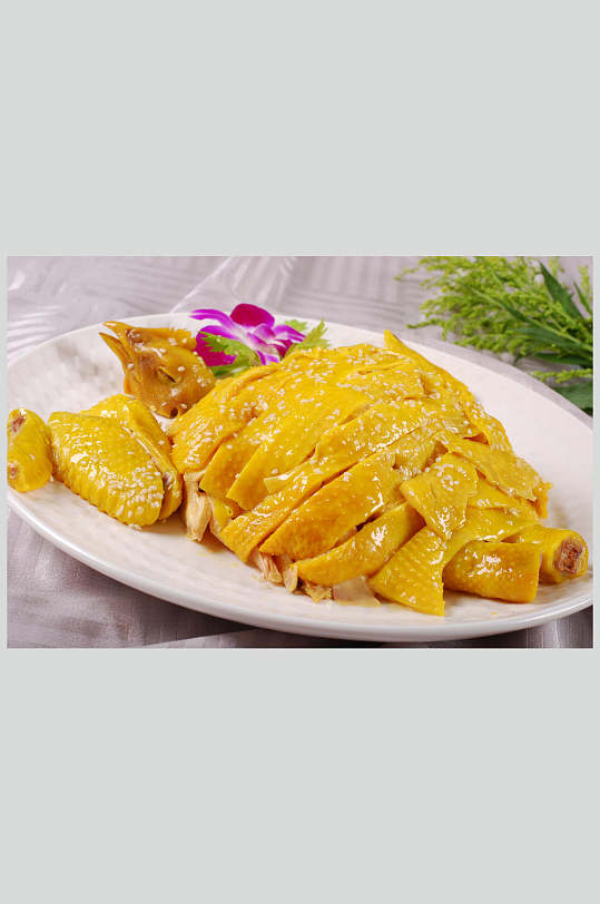 客家手撕盐焗鸡美食高清图片