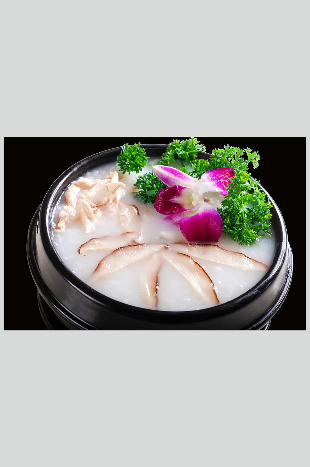 香菇鸡肉粥素材