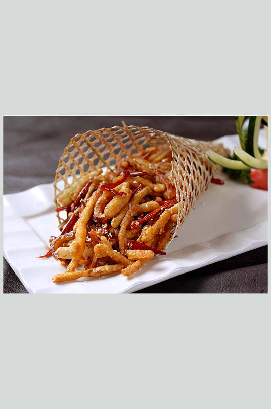 高清美食餐饮图片茶树茹炒鸭丝