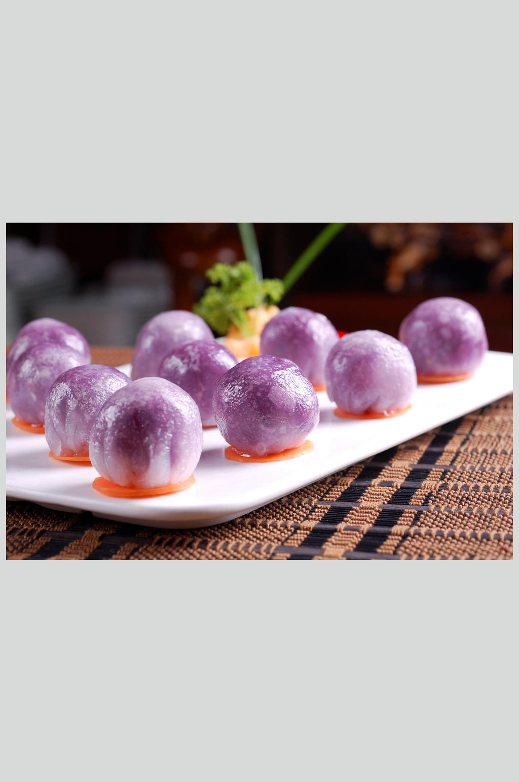 小吃紫薯水晶包