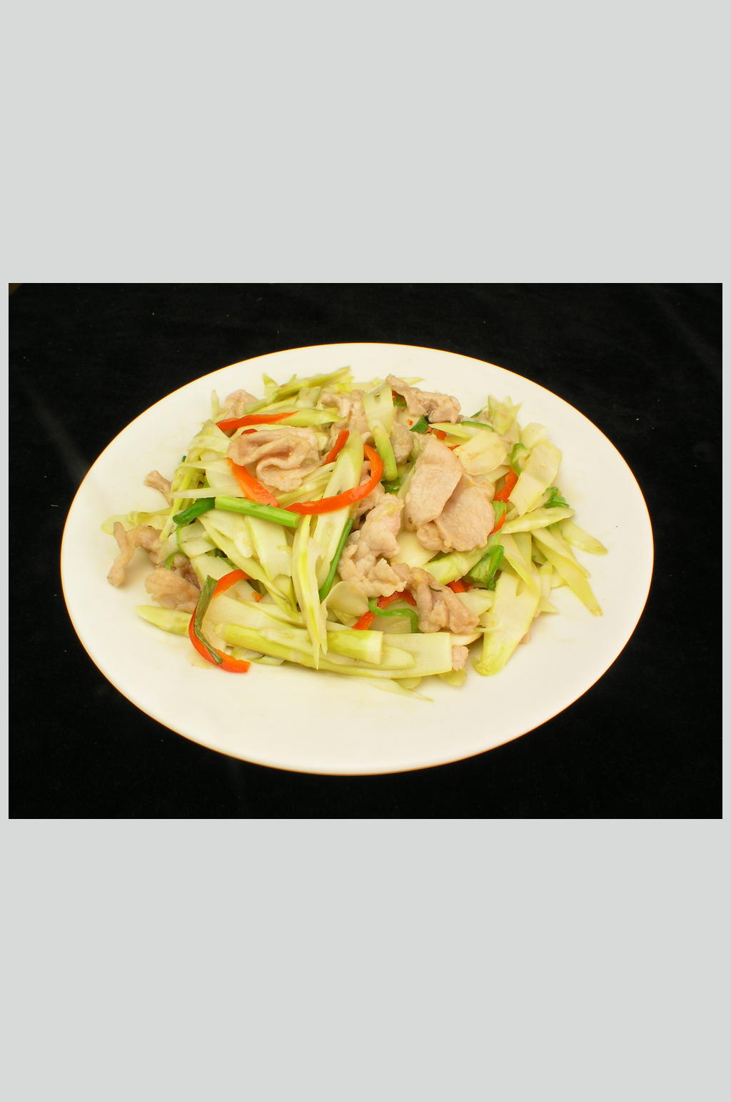 傣味象牙笋炒肉片素材