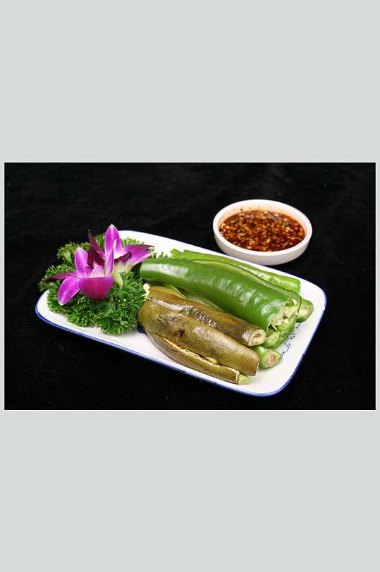 蒸茄子辣椒餐饮美食图片