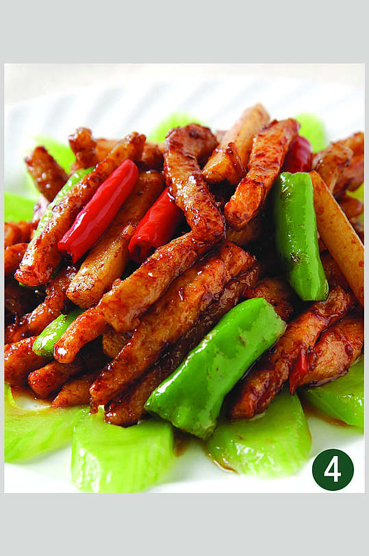 酱爆猪颈肉美食高清图片