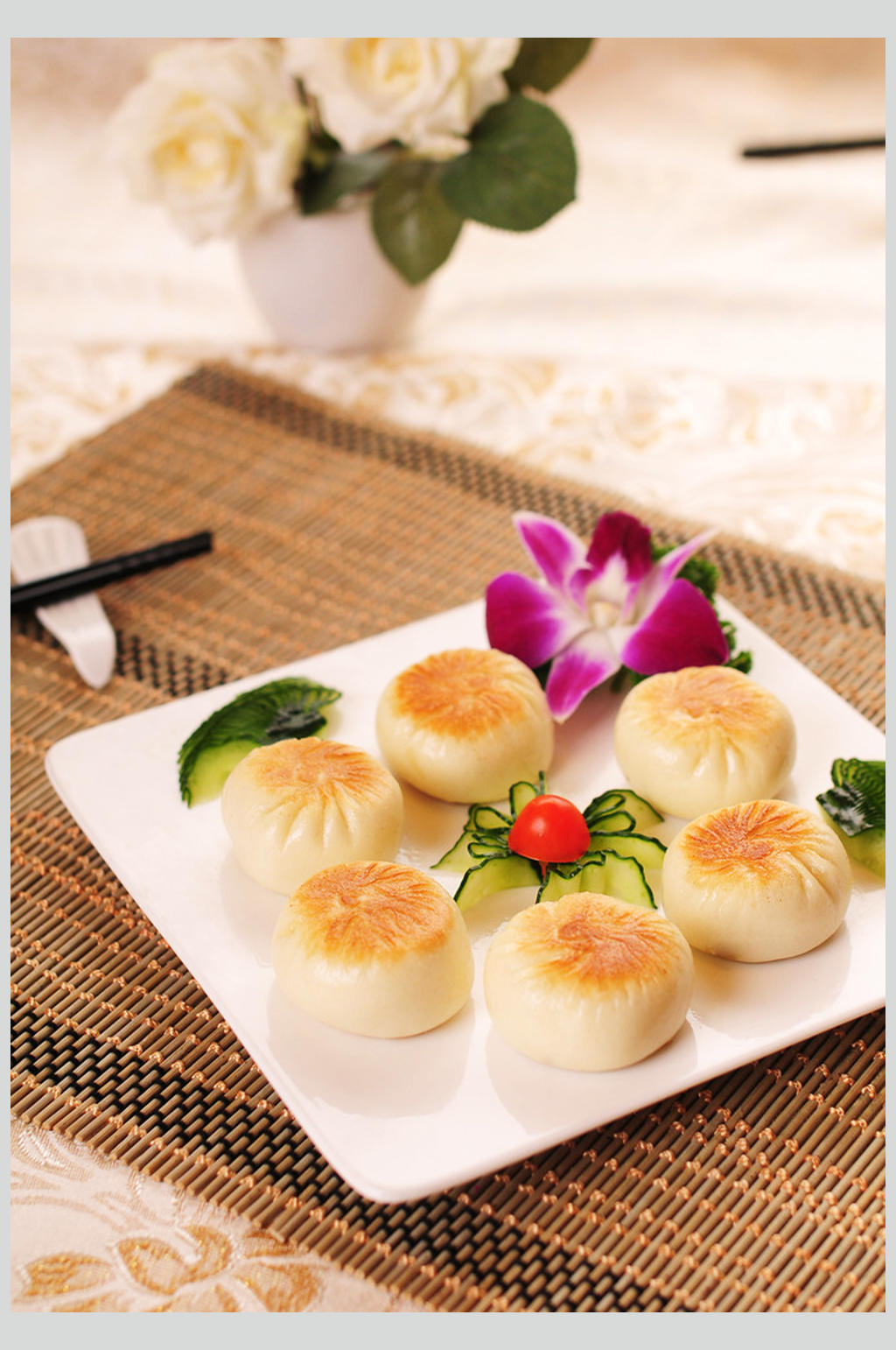 生煎包子美食素材