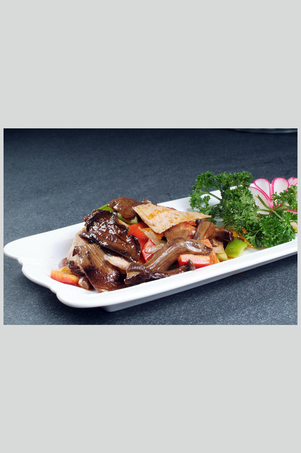 牛肝菌炒素回锅肉高清餐饮美食图片素材