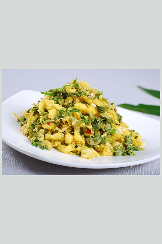 槐花炒土鸡蛋美食高清图片