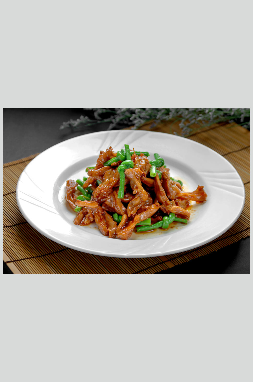 嫩豇豆爆鹅掌素材
