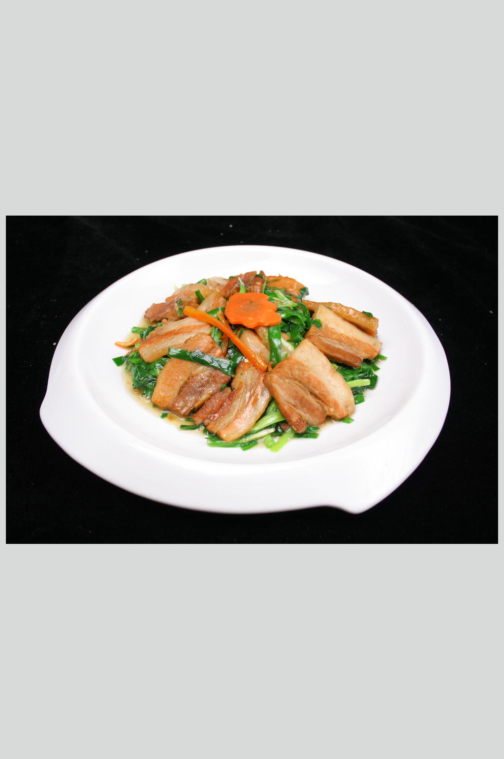 韭菜炒咸肉素材