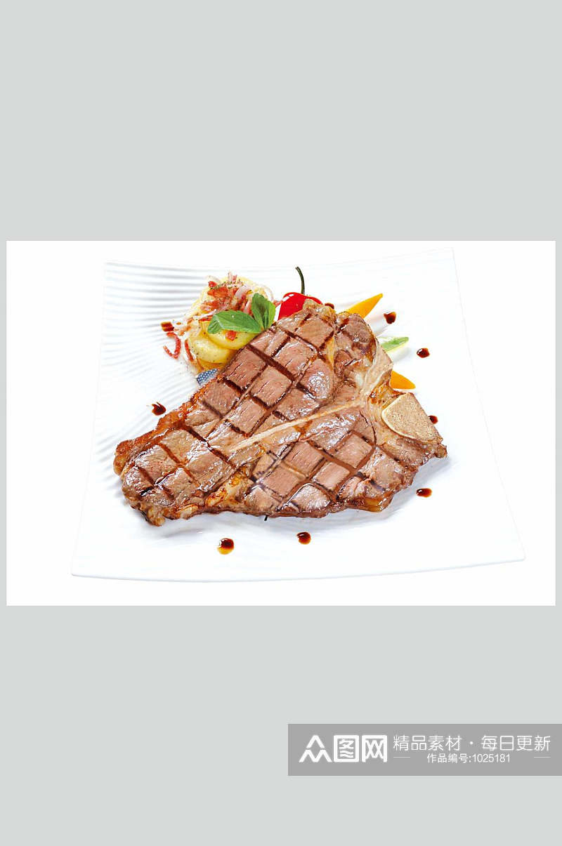 扒类-安格斯顶级T骨扒餐饮美食高清图片素材