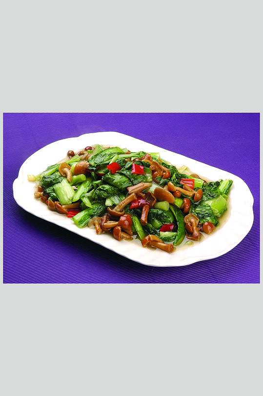 滑子菇小白菜美食高清图片