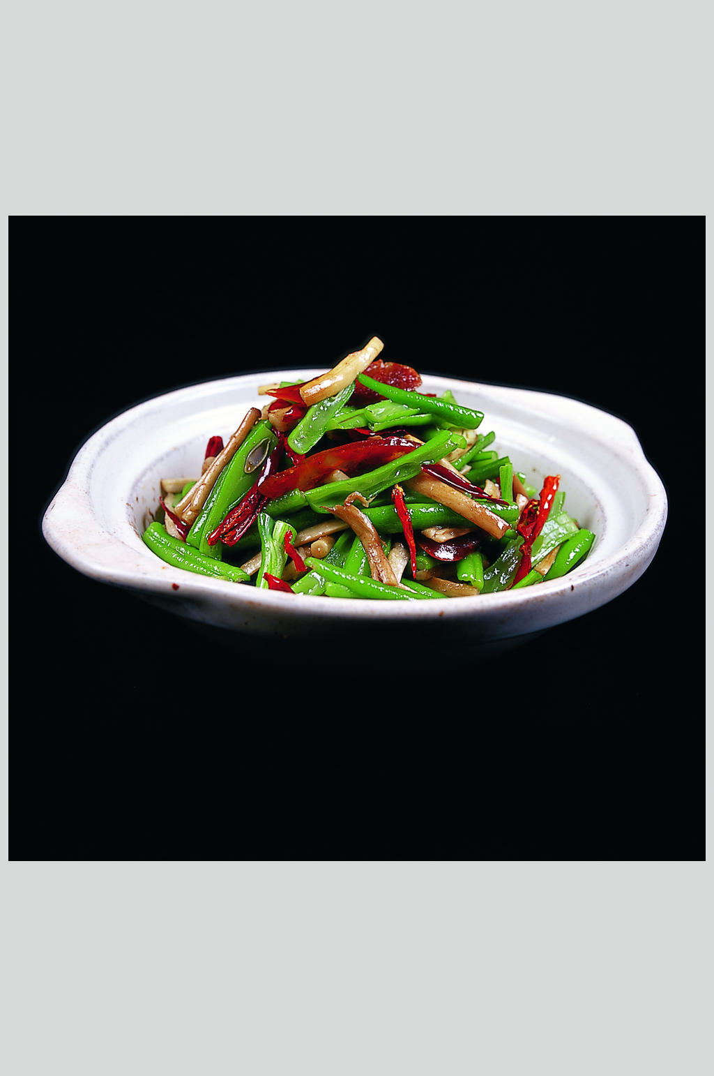 茶菇焗豆角素材