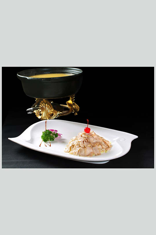 餐饮美食高清图片热菜小米鲍鱼仔