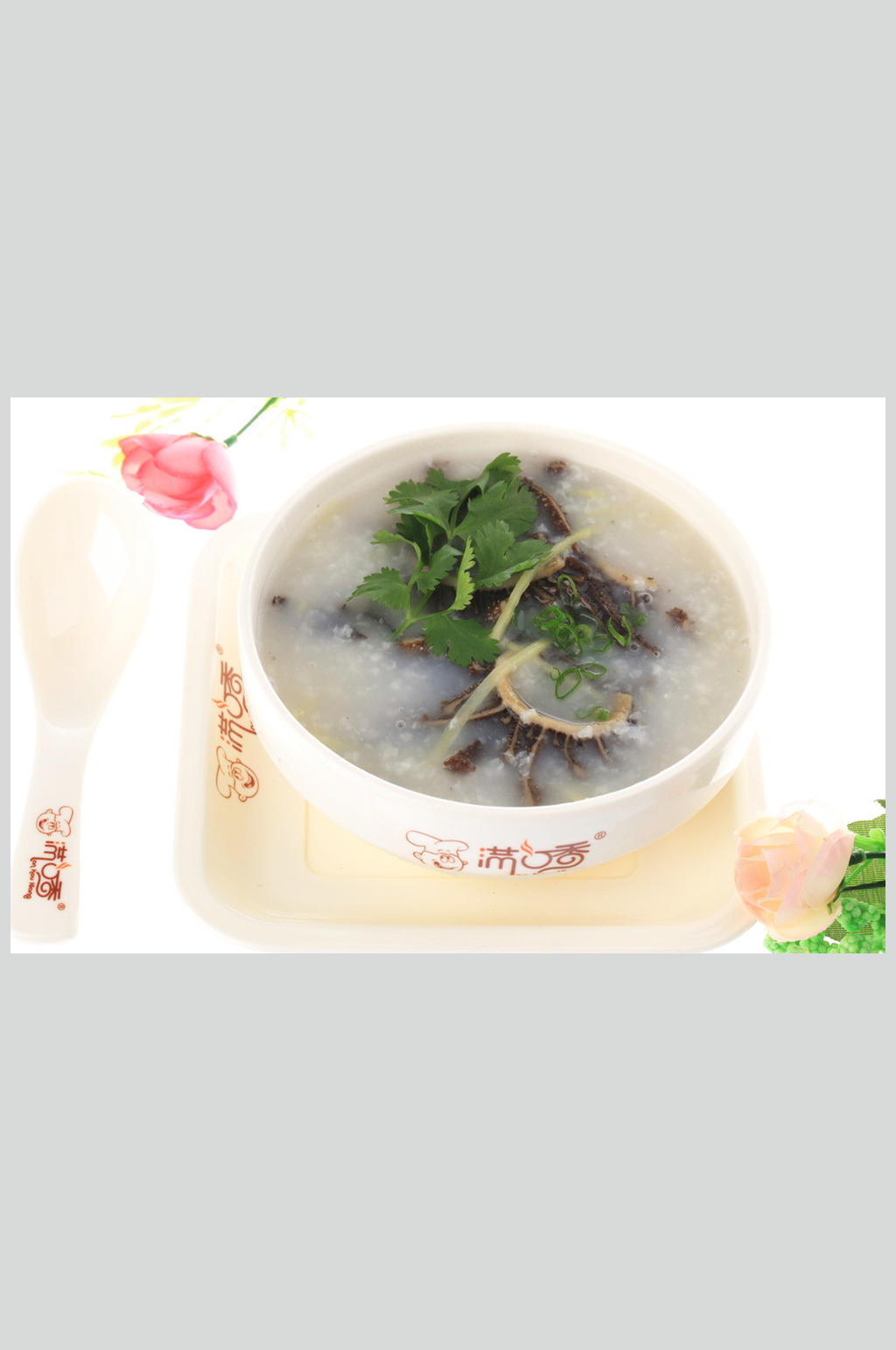 姜丝百叶粥素材