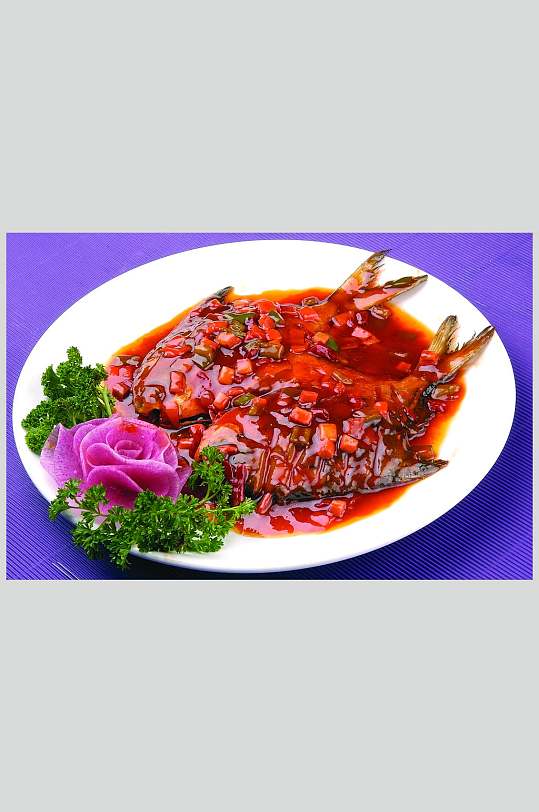 烤平鱼精美高清餐饮美食摄影图片