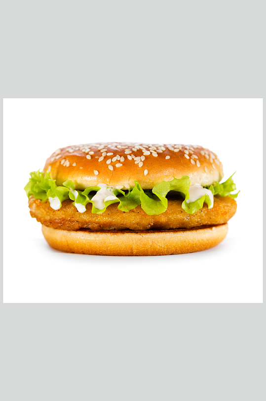 奥尔良鸡肉汉堡美食图片