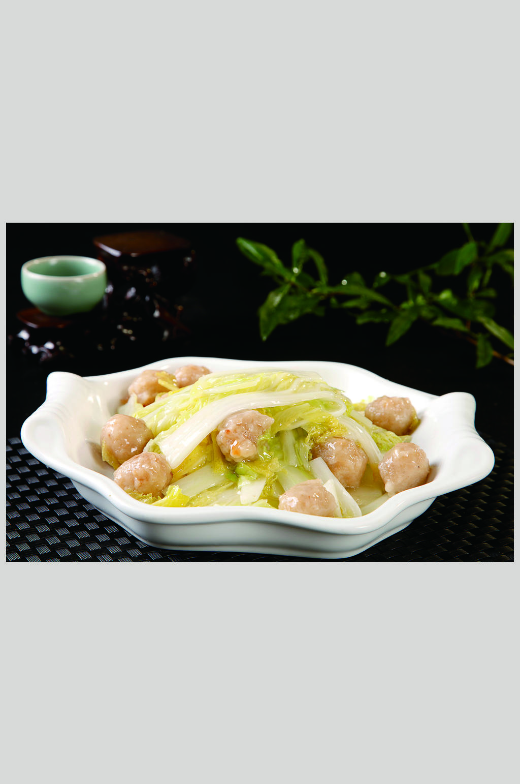 大白菜烧丸子素材