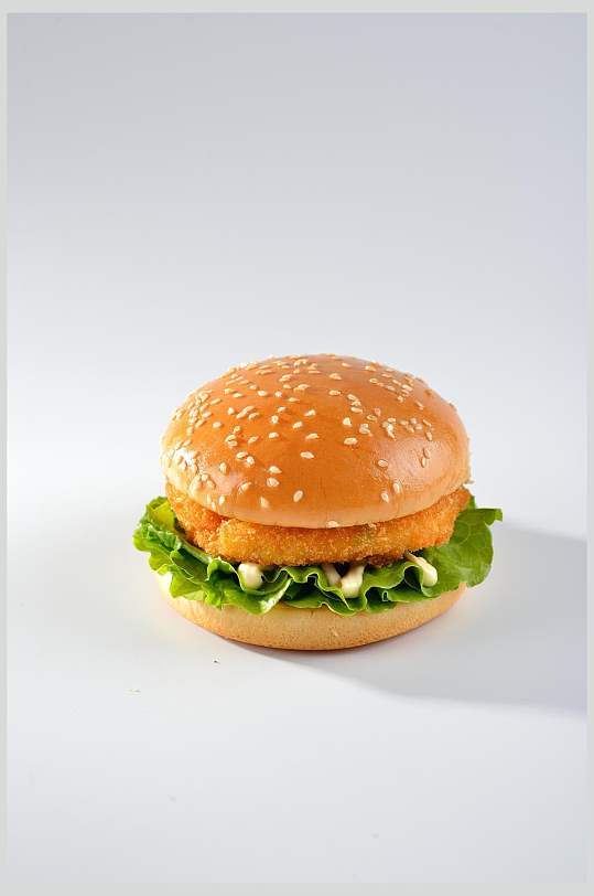 鱼肉汉堡美食图片