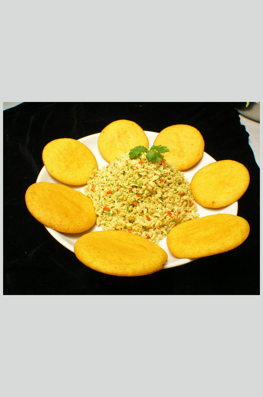 尖椒鱼籽拼饼素材
