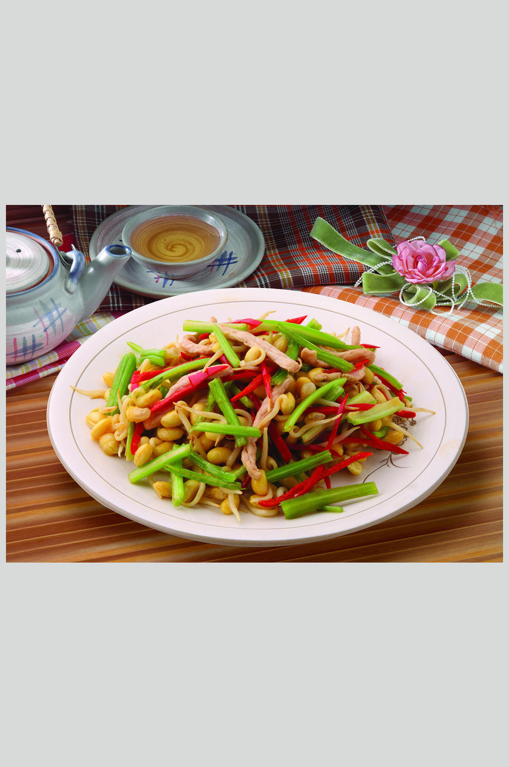 芹菜肉丝素材