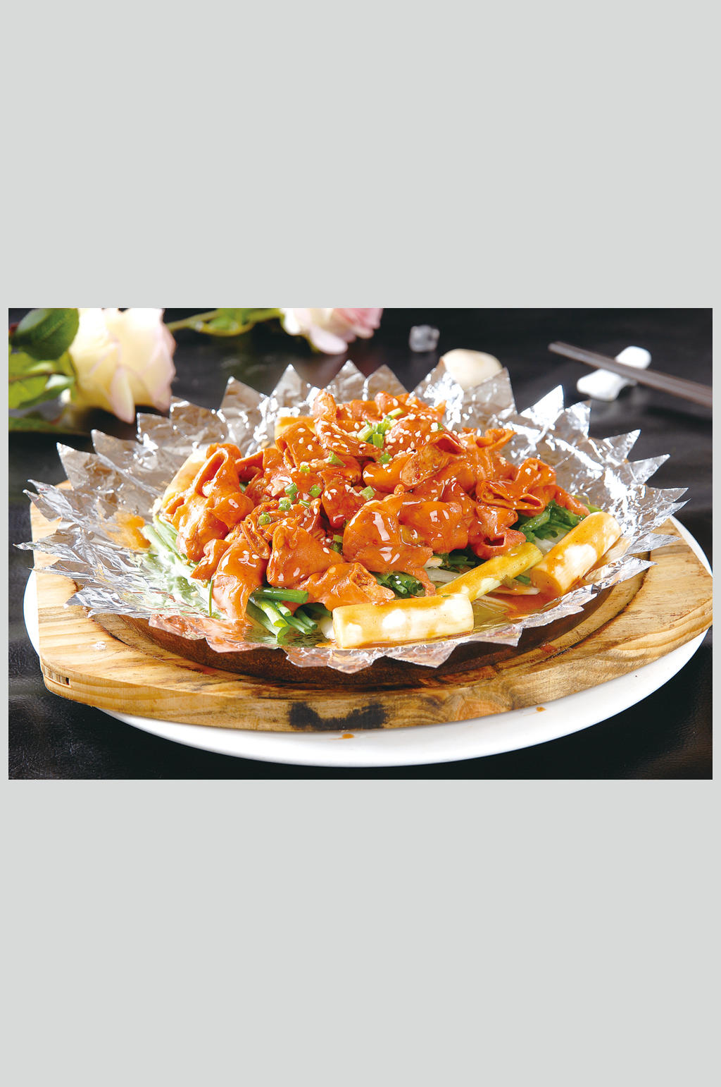 铁板香葱锔大肠素材
