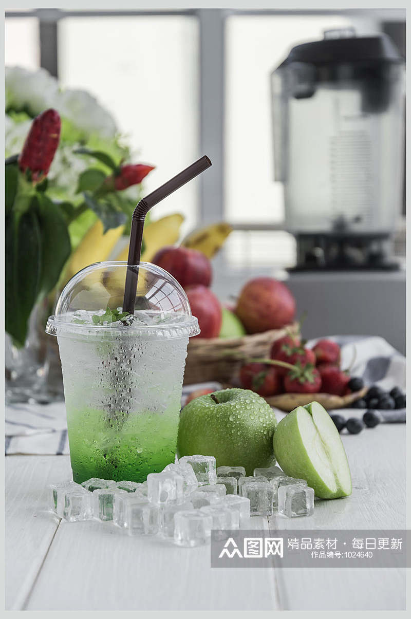 高清饮料图片 青苹果汁素材