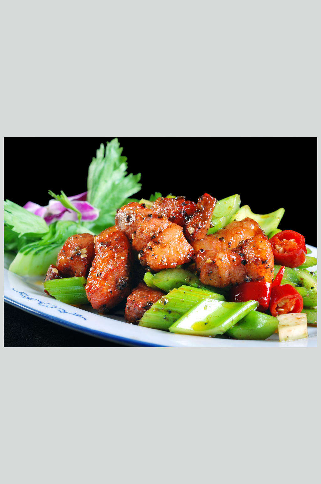 黑椒樱花肉素材