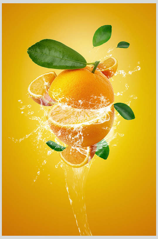 高清水果图片切开的橙子