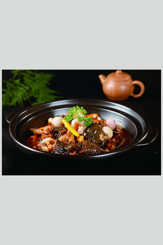 随园生炒甲鱼食物高清图片