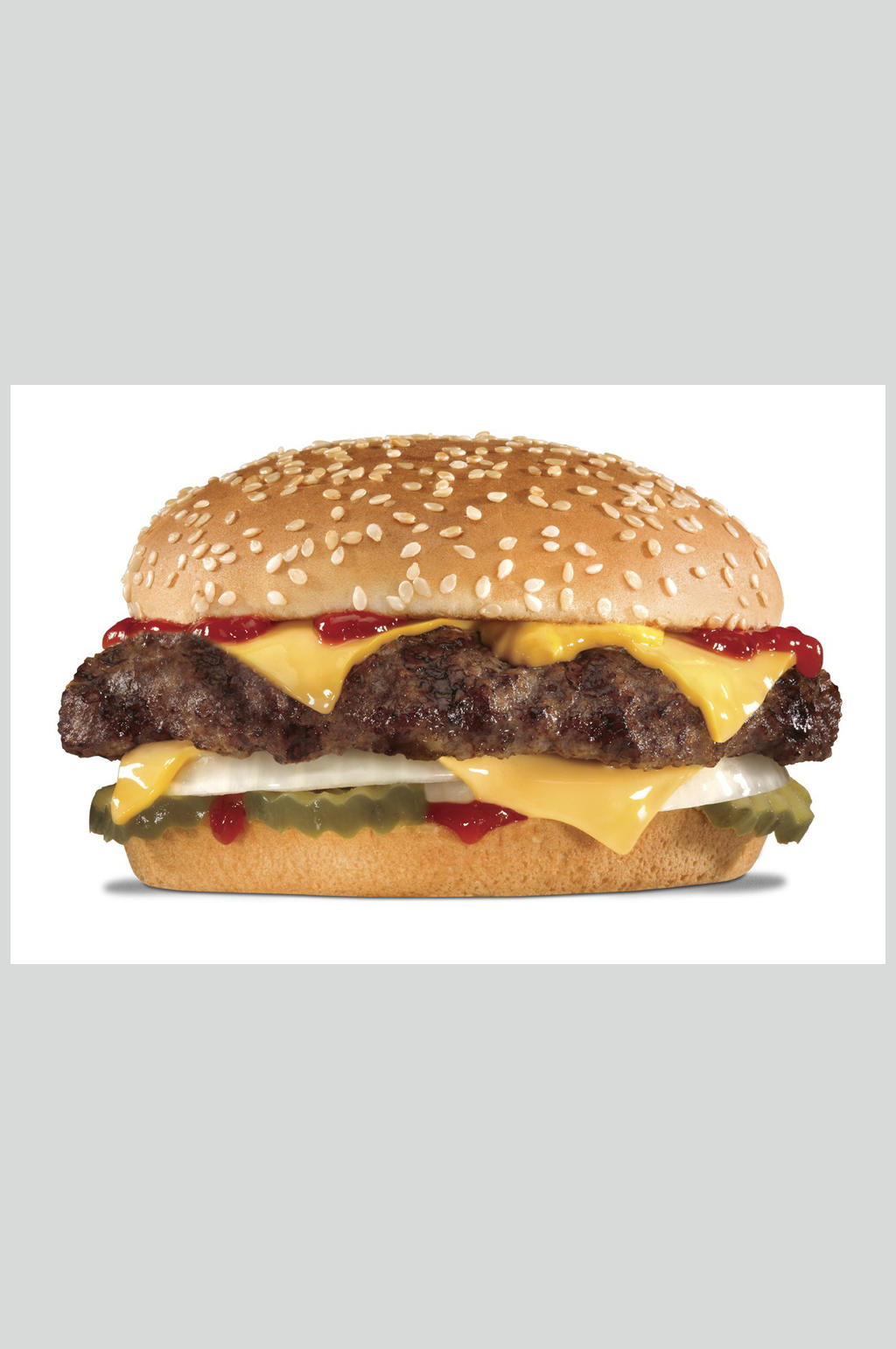 双层芝士汉堡美食图片