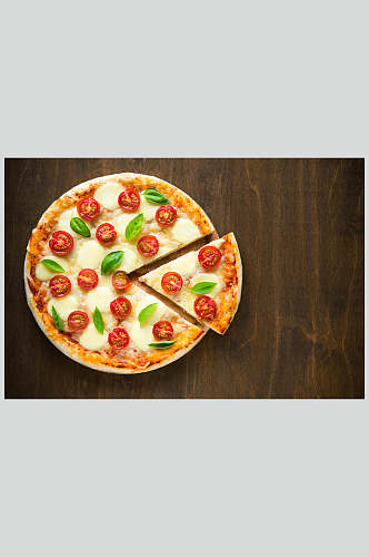披萨美食图片番茄芝士披萨