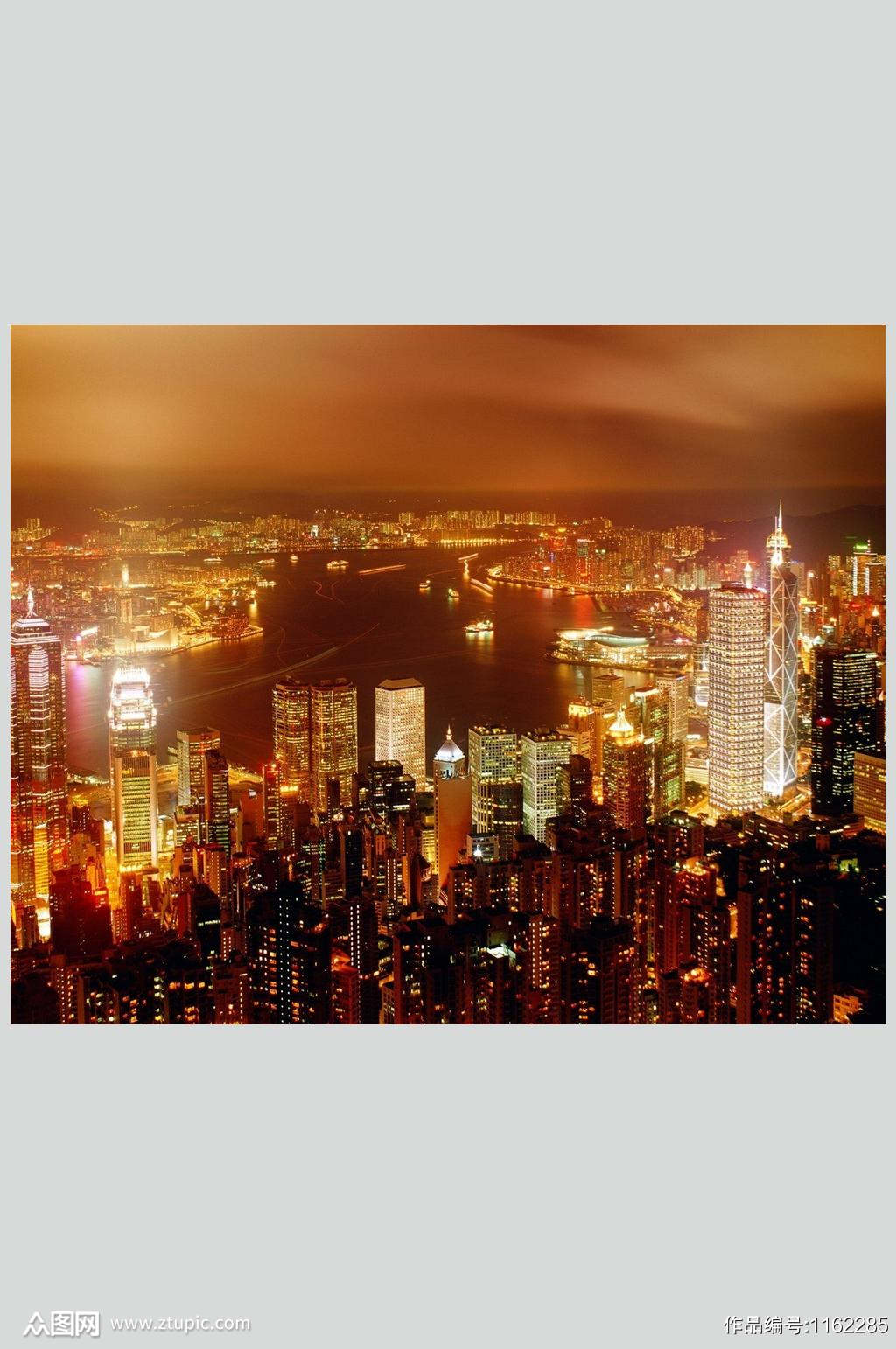 中国香港夜景鸟瞰图 摄影图素材下载 众图网