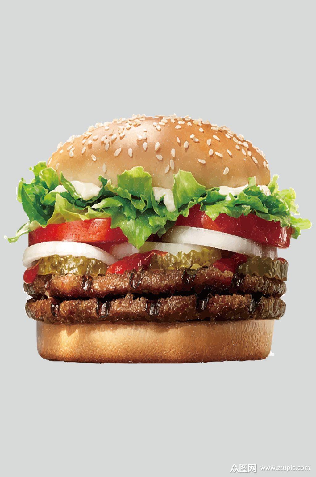 澳洲牛排汉堡高清图片素材