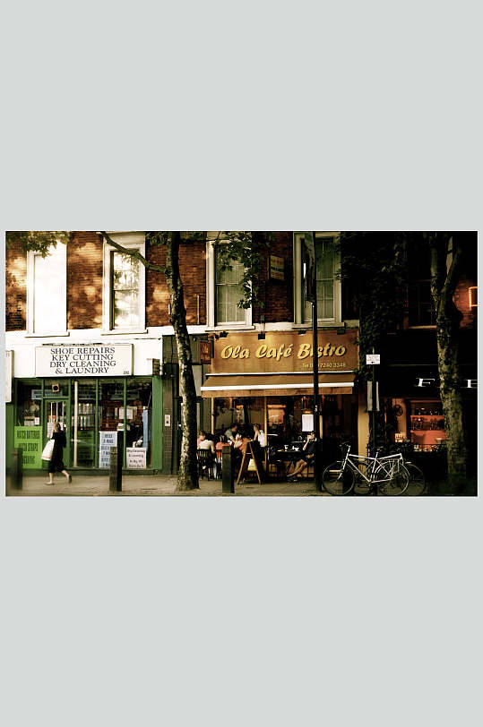 欧洲小镇街边摄影图