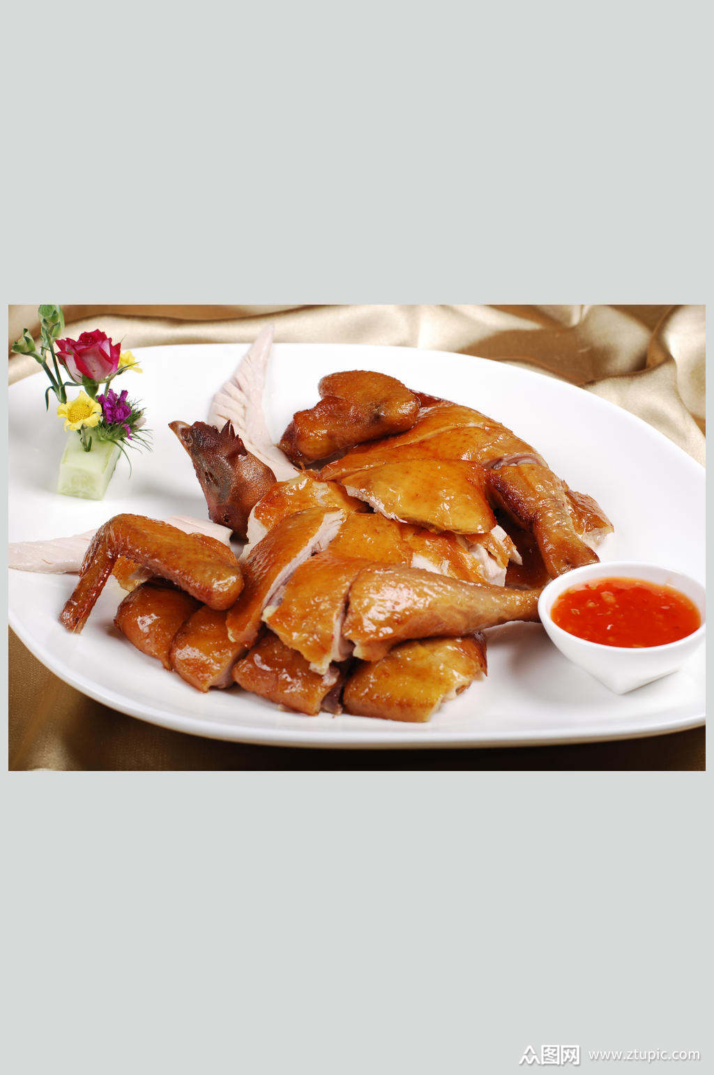蒜香吊烧鸡素材