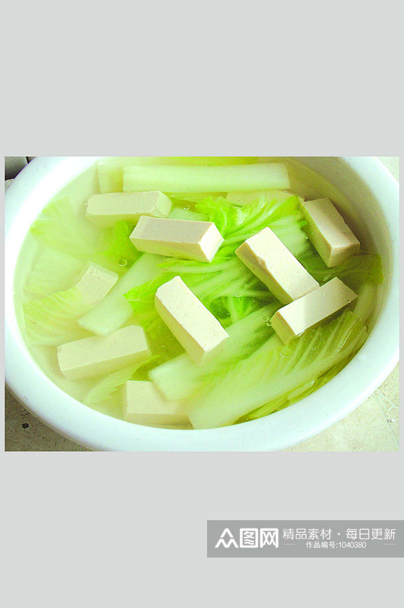豆腐时蔬汤素材