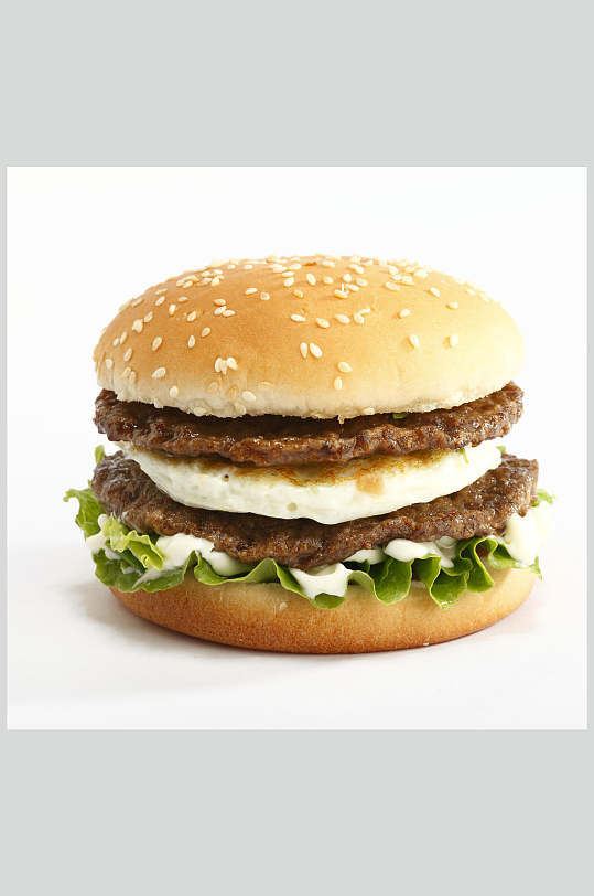 牛肉鸡蛋汉堡美食图片