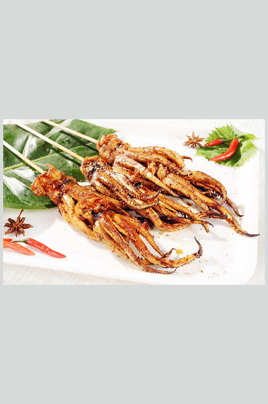 烤鱿鱼美食图片-众图网