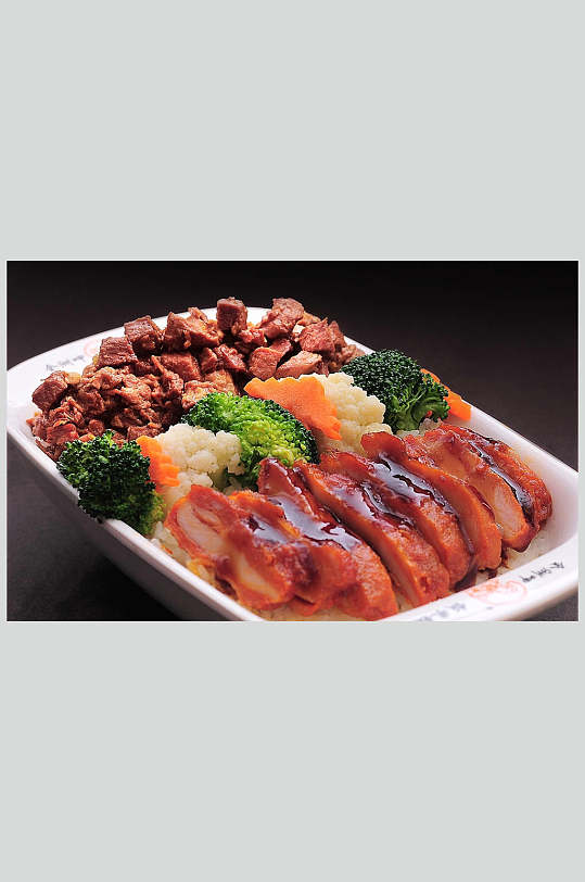 韩式卤肉鸡腿双拼饭