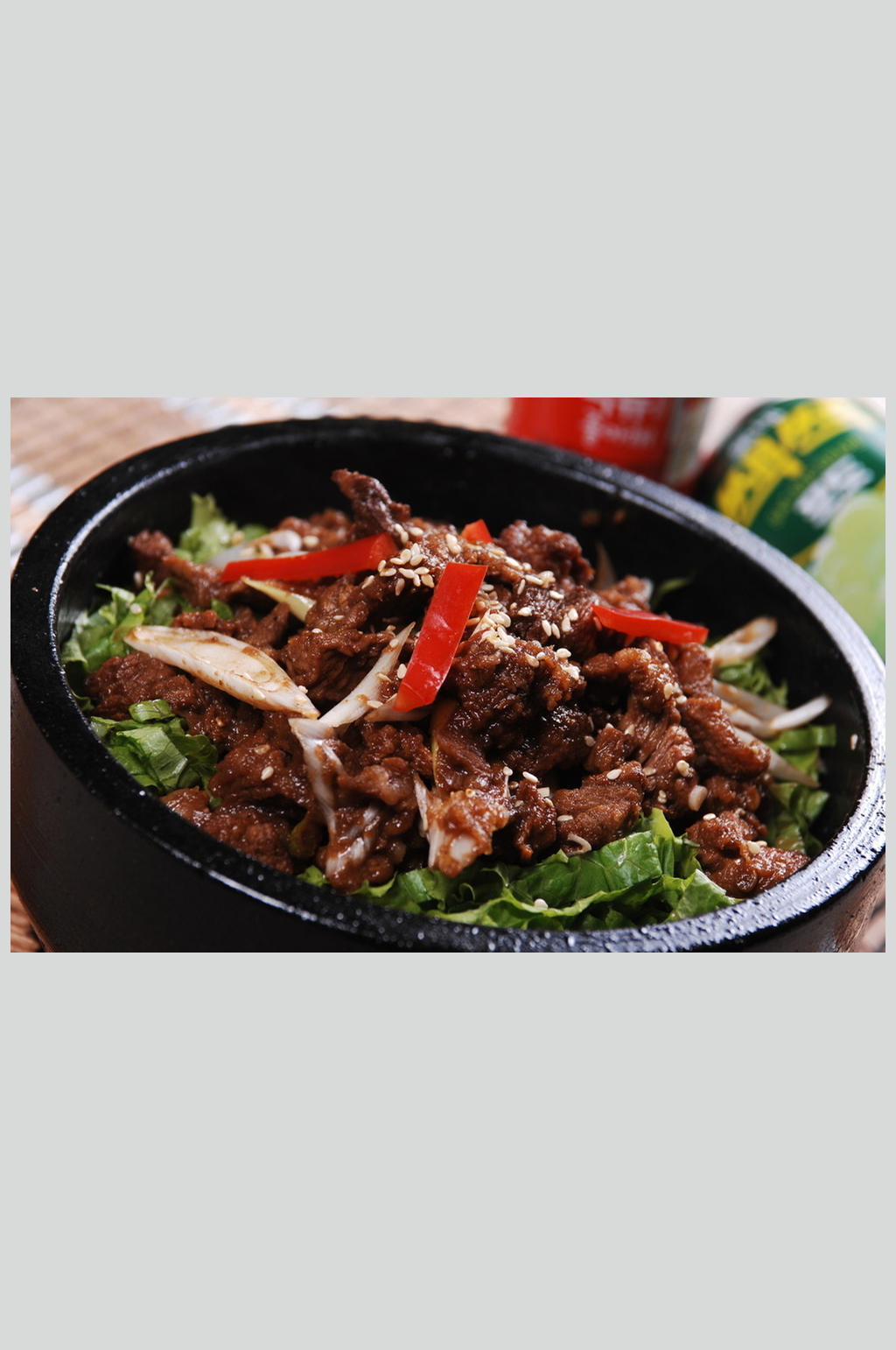 烤牛肉拌饭素材