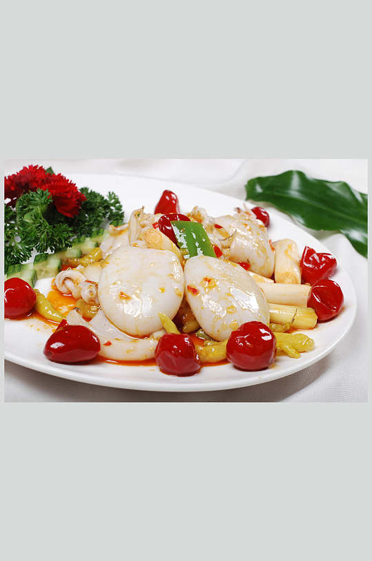 京葱双椒爆墨鱼仔