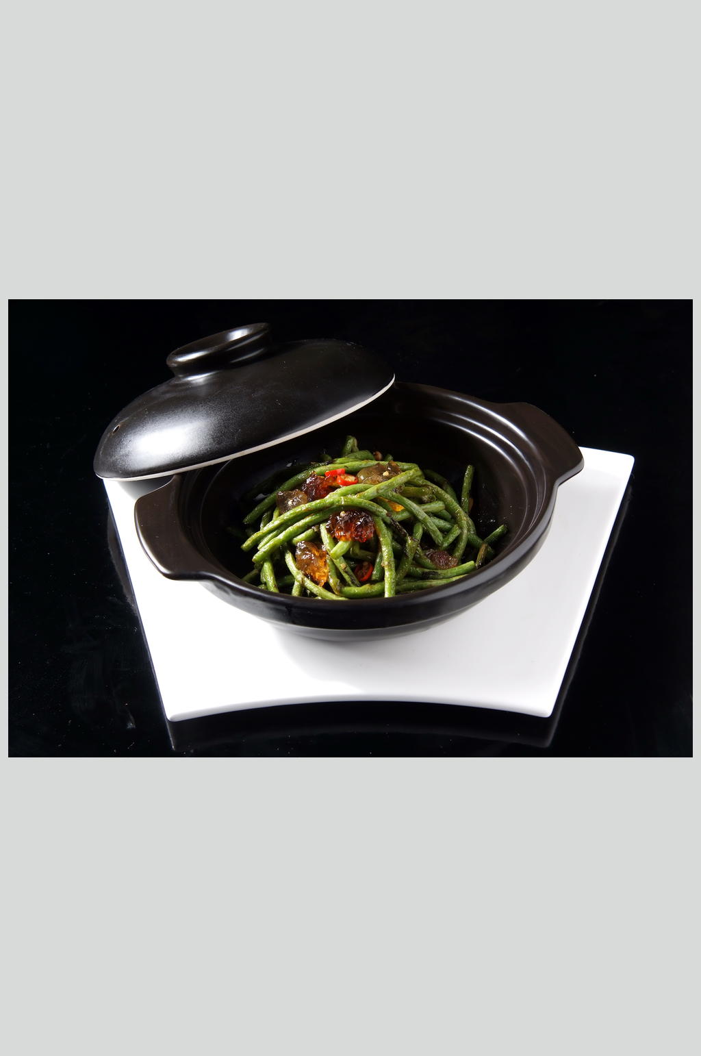 美椒豇豆煲素材